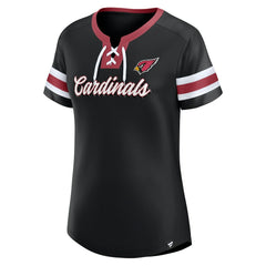 Arizona Cardinals Women's Original State Lace-Up T-Shirt - Black T-shirts