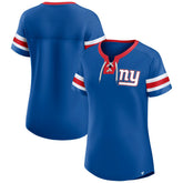 New York Giants Women's Bling Athena Jersey Style Lace-up T-Shirt - Royal T-shirts