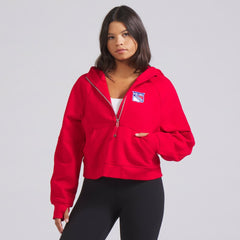 New York Rangers lululemon Women's Scuba Oversized Half-Zip Hoodie - True Red | US 202151260