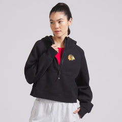 Chicago Blackhawks lululemon Women's Scuba Oversized Half-Zip Hoodie - Black | US 202151278