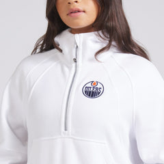 Edmonton Oilers lululemon Women's Scuba Oversized Half-Zip Hoodie - White | US 202151283