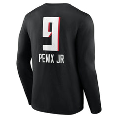 Michael Penix Jr. Atlanta Falcons Name & Number Team Wordmark Long Sleeve T-Shirt - Black T-shirts