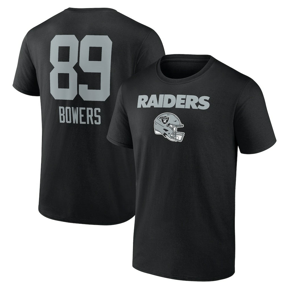 Brock Bowers Las Vegas Raiders Name & Number Team Wordmark T-Shirt - Black T-shirts
