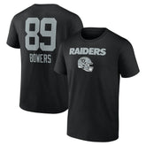 Brock Bowers Las Vegas Raiders Name & Number Team Wordmark T-Shirt - Black T-shirts
