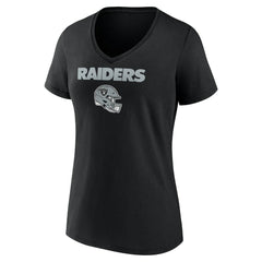 Brock Bowers Las Vegas Raiders Women's Name & Number Team Wordmark V-Neck T-Shirt - Black T-shirts