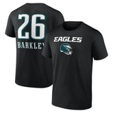Saquon Barkley Philadelphia Eagles Name & Number Team Wordmark T-Shirt - Black T-shirts