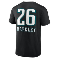 Saquon Barkley Philadelphia Eagles Name & Number Team Wordmark T-Shirt - Black T-shirts