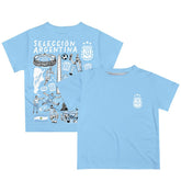 Argentina National Team Vive La Fete Youth Impressions Artwork T-Shirt Light Blue