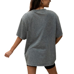 Seattle Seahawks Gameday Couture Women's Throwback Oversized Snow Wash T-Shirt - Grey T-shirts