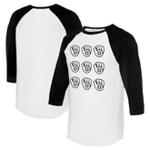 Milwaukee Brewers Tiny Turnip Women's Logo Grid 3/4 Sleeve Raglan T-Shirt - White/Black T-shirts