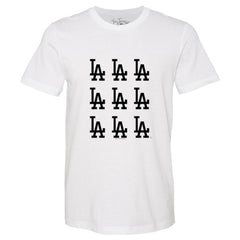 Los Angeles Dodgers Tiny Turnip Women's Logo Grid T-Shirt - White T-shirts
