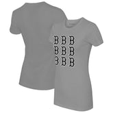 Boston Red Sox Tiny Turnip Women's Logo Grid T-Shirt - Gray T-shirts