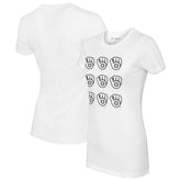 Milwaukee Brewers Tiny Turnip Women's Logo Grid T-Shirt - White T-shirts