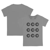 Chicago Cubs Tiny Turnip Youth Logo Grid T-Shirt - Gray T-shirts