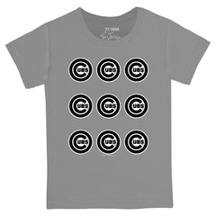 Chicago Cubs Tiny Turnip Youth Logo Grid T-Shirt - Gray T-shirts