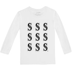Seattle Mariners Tiny Turnip Youth Logo Grid Long Sleeve T-Shirt - White T-shirts