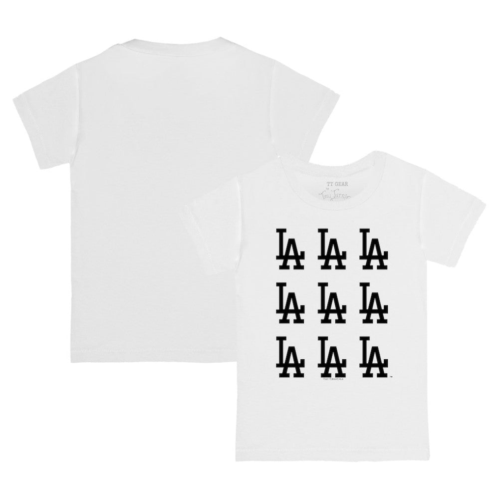 Los Angeles Dodgers Tiny Turnip Youth Logo Grid T-Shirt - White T-shirts