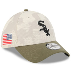 Chicago White Sox New Era 2025 Armed Forces Day 39THIRTY Flex Hat - Light Beige/Olive Hats