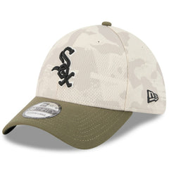 Chicago White Sox New Era 2025 Armed Forces Day 39THIRTY Flex Hat - Light Beige/Olive Hats