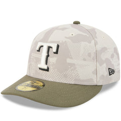 Texas Rangers New Era 2025 Armed Forces Day 59FIFTY Fitted Hat - Light Beige/Olive Hats