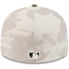 Texas Rangers New Era 2025 Armed Forces Day 59FIFTY Fitted Hat - Light Beige/Olive Hats
