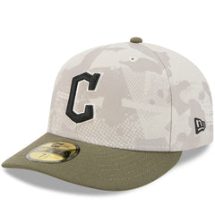 Cleveland Guardians New Era 2025 Armed Forces Day 59FIFTY Fitted Hat - Light Beige/Olive Hats