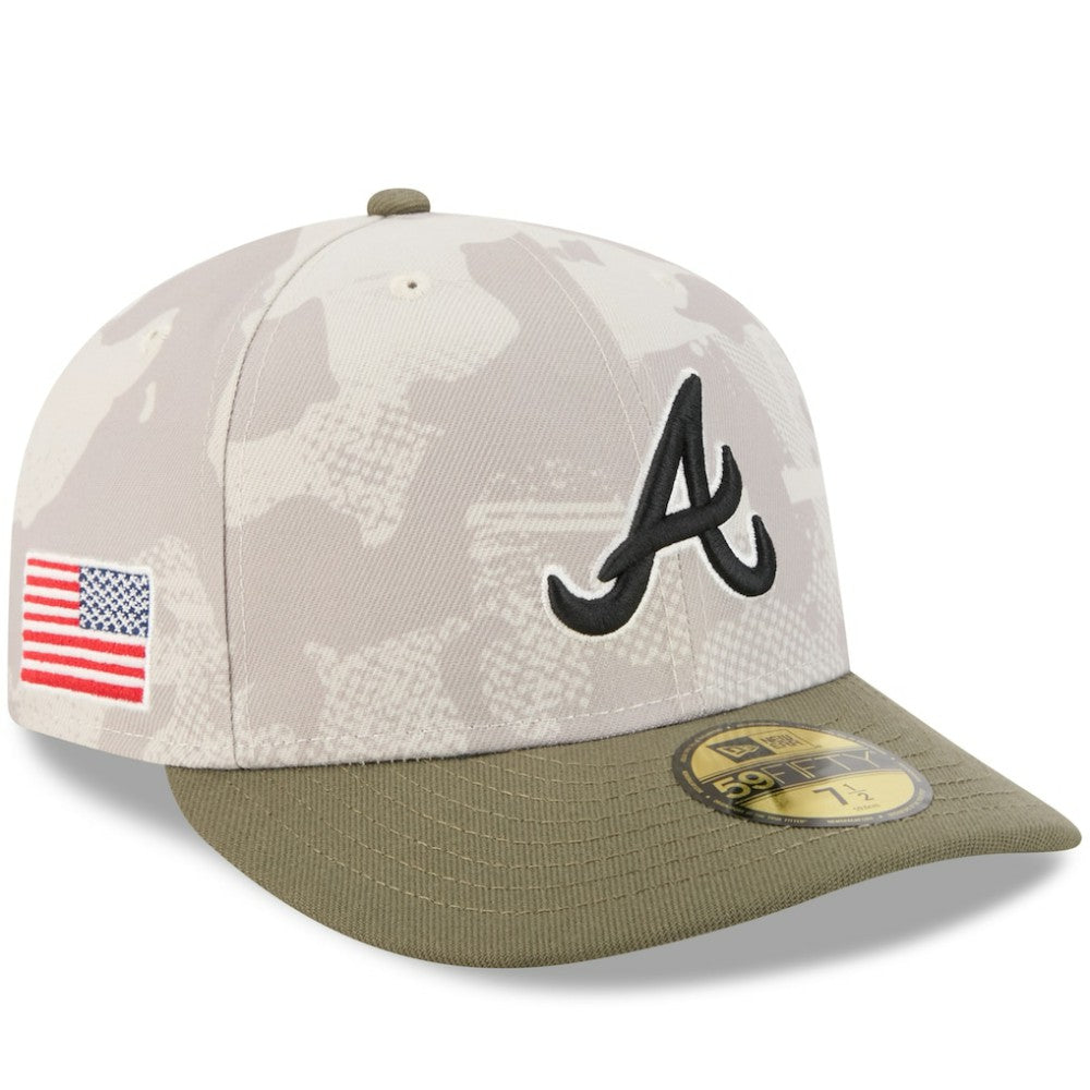 Atlanta Braves New Era 2025 Armed Forces Day 59FIFTY Fitted Hat - Light Beige/Olive Hats