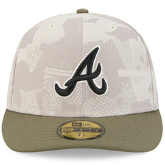Atlanta Braves New Era 2025 Armed Forces Day 59FIFTY Fitted Hat - Light Beige/Olive Hats