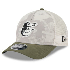 Baltimore Orioles New Era 2025 Armed Forces Day 9FORTY M-Crown A-Frame Adjustable Hat - Light Beige/Olive Hats