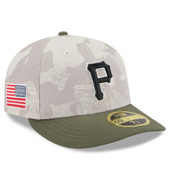 Pittsburgh Pirates New Era 2025 Armed Forces Day Low Profile 59FIFTY Fitted Hat - Light Beige/Olive Hats