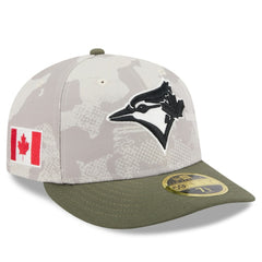Toronto Blue Jays New Era 2025 Armed Forces Day Low Profile 59FIFTY Fitted Hat - Light Beige/Olive Hats