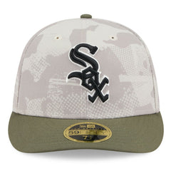 Chicago White Sox New Era 2025 Armed Forces Day Low Profile 59FIFTY Fitted Hat - Light Beige/Olive Hats