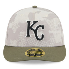 Kansas City Royals New Era 2025 Armed Forces Day Low Profile 59FIFTY Fitted Hat - Light Beige/Olive Hats