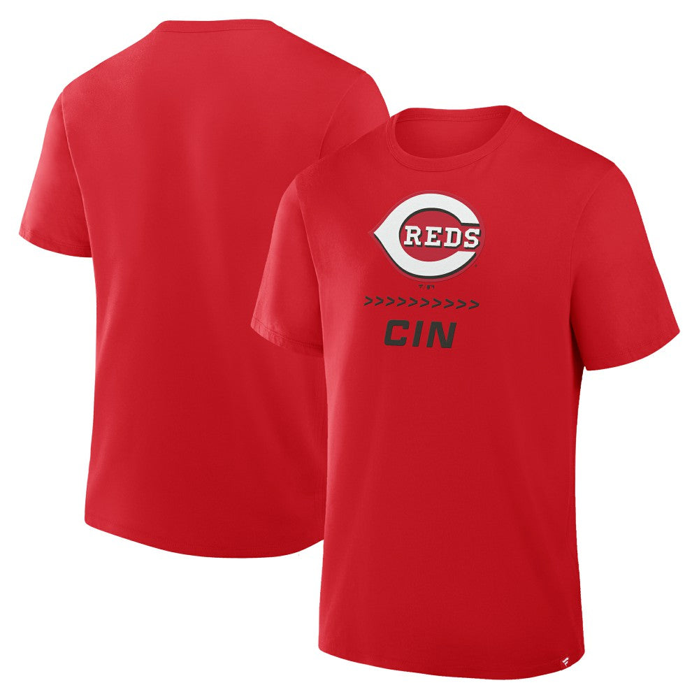 Cincinnati Reds Fanatics Clubhouse Legacy Side Swipe T-Shirt - Red T-shirts