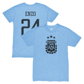 Enzo Fernández Argentina National Team 1863FC Player Vintage Tri-Blend T-Shirt Light Blue