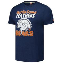 Chicago Bears Homage Unisex Ruffle Some Feathers Tri-Blend T-Shirt - Navy T-shirts