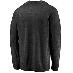 Green Bay Packers Iconic Striated Dark Logo Raglan Long Sleeve T-Shirt - Black T-shirts