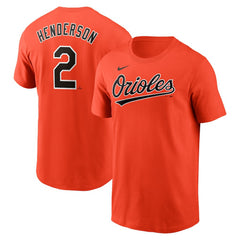 Gunnar Henderson Baltimore Orioles Nike Fuse Name & Number T-Shirt - Orange T-shirts