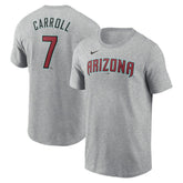 Corbin Carroll Arizona Diamondbacks Nike Fuse Name & Number T-Shirt - Heather Gray T-shirts