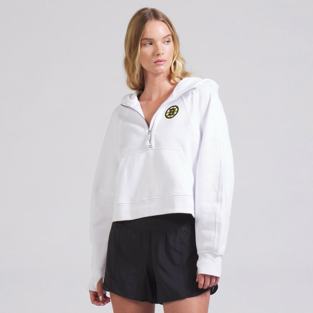 Boston Bruins lululemon Women's Scuba Oversized Half-Zip Hoodie - White | US 202168470