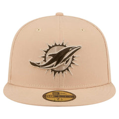Miami Dolphins New Era Candied Pecan 59FIFTY Fitted Hat - Tan Hats