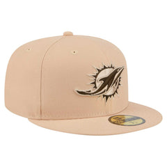 Miami Dolphins New Era Candied Pecan 59FIFTY Fitted Hat - Tan Hats