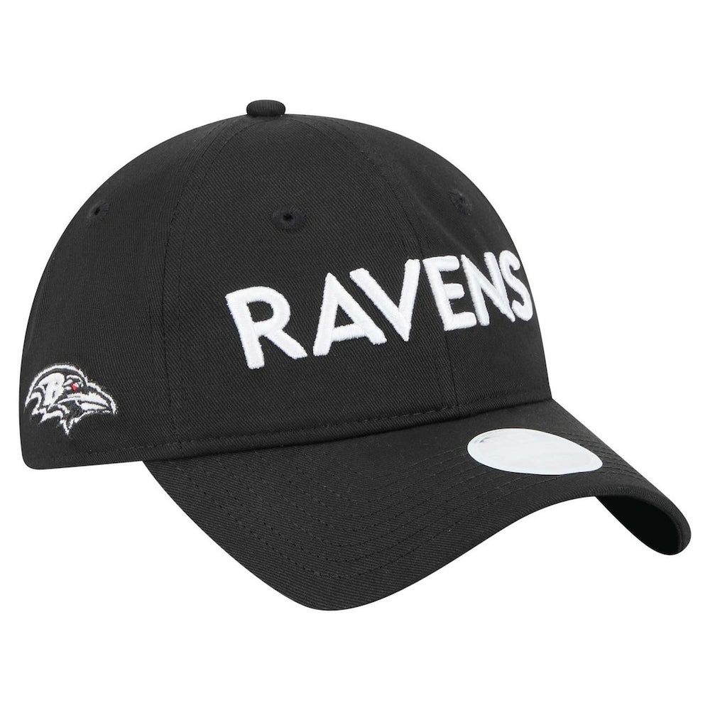 Baltimore Ravens New Era Women's Cece 9TWENTY Adjustable Hat - Black Hats