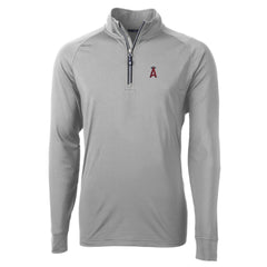 Los Angeles Angels Cutter & Buck Big & Tall Adapt Eco Knit Stretch Recycled Quarter-Zip Pullover Top - Gray Pullover