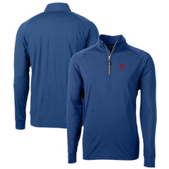 Philadelphia Phillies Cutter & Buck Big & Tall Adapt Eco Knit Stretch Recycled Quarter-Zip Pullover Top - Blue Pullover