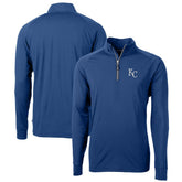 Kansas City Royals Cutter & Buck Big & Tall Adapt Eco Knit Stretch Recycled Quarter-Zip Pullover Top - Blue Pullover