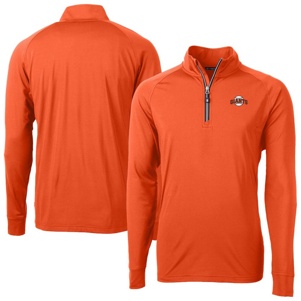 San Francisco Giants Cutter & Buck Adapt Eco Knit Stretch Recycled Quarter-Zip Pullover Top - Orange Pullover