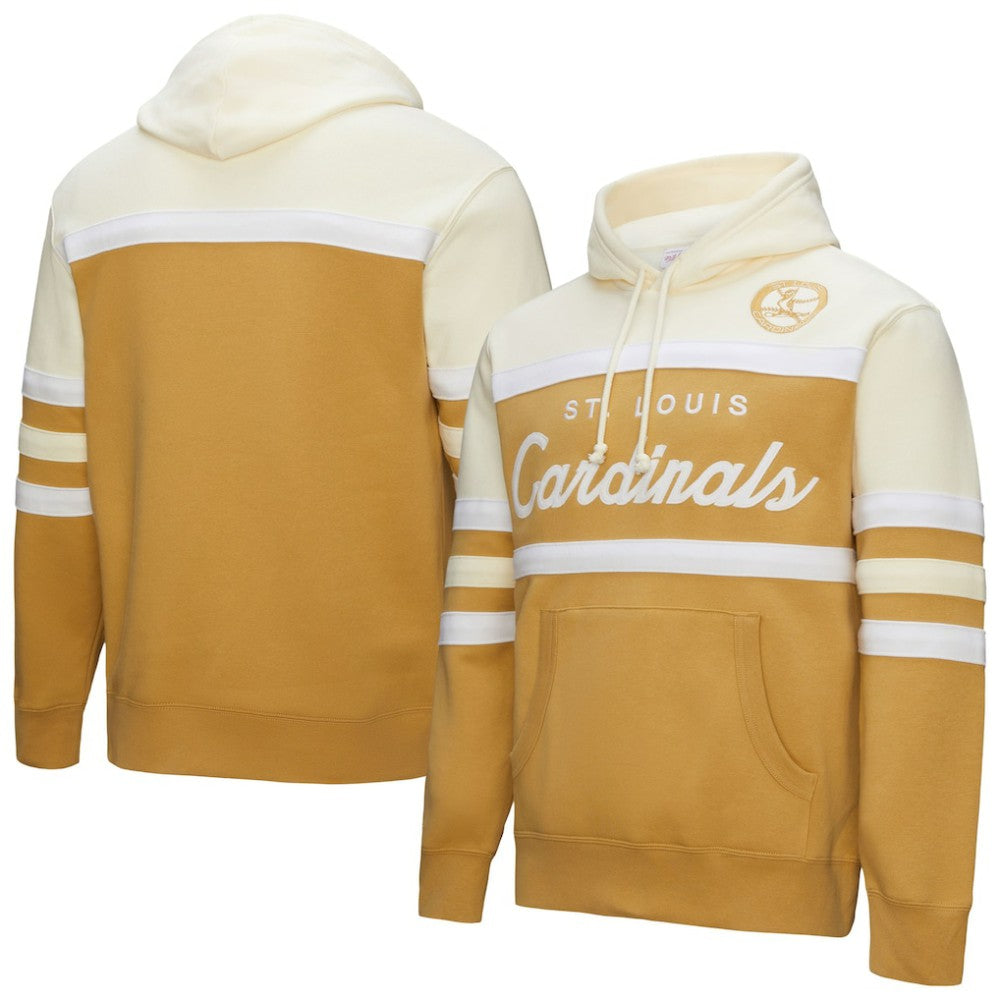 St. Louis Cardinals Mitchell & Ness Head Coach Pullover Hoodie - Tan/Cream Hoodies