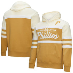 Philadelphia Phillies Mitchell & Ness Head Coach Pullover Hoodie - Tan/Cream Hoodies