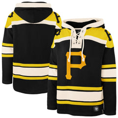 Pittsburgh Pirates '47 Superior Lacer Pullover Hoodie - Black Hoodies